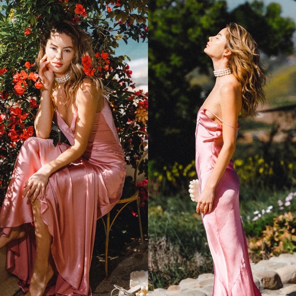 Cult Gaia Dresses & Skirts - Cult Gaia Crissy Silk pink Gown size XS NEW! New with tags!